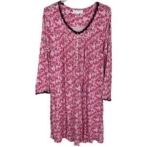 Eileen West Nightgown Size XL Pink Floral Victorian Cottagecore Prairie Modest